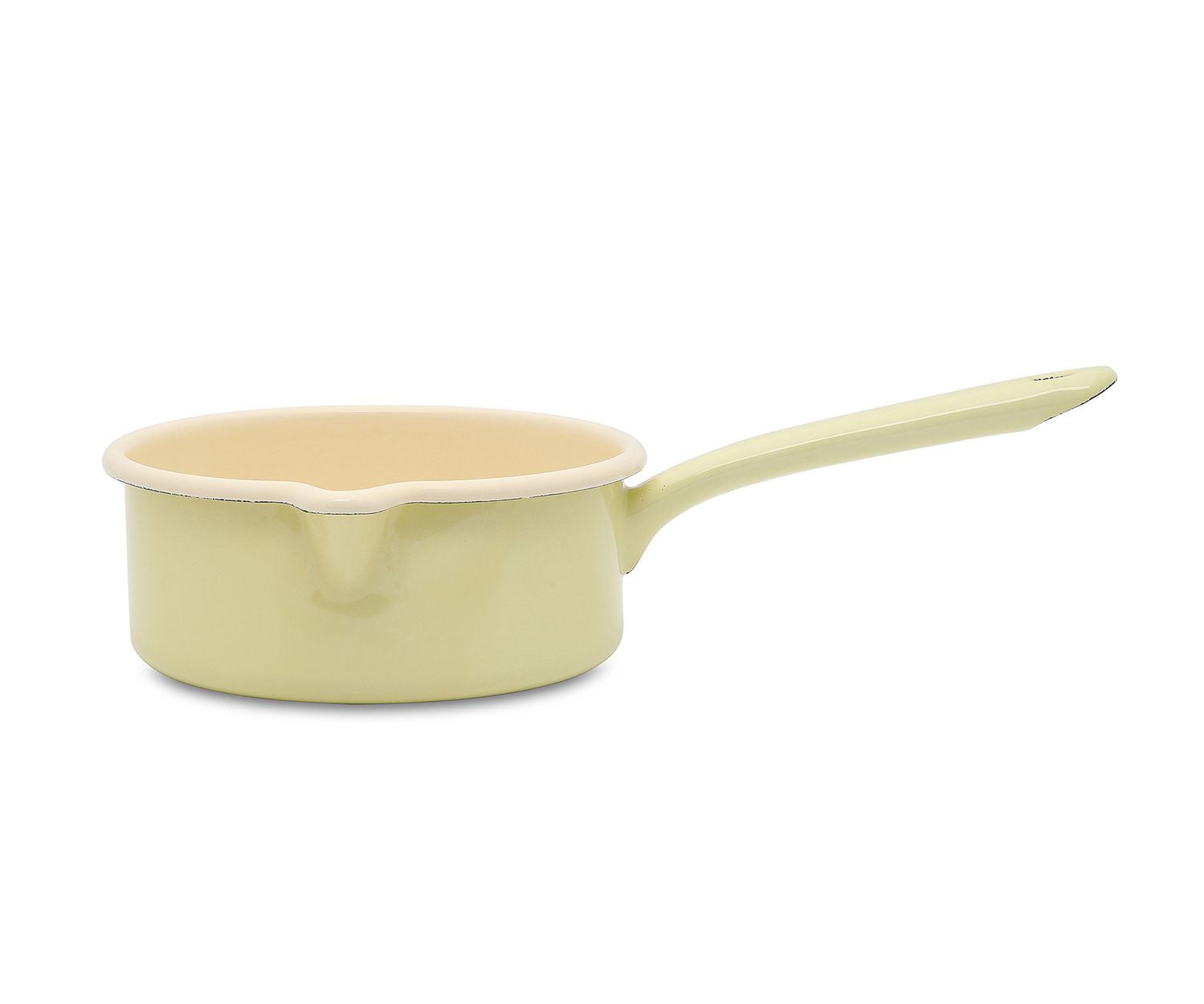 Riess Stielkasserolle 16 cm / 1L, großer Ausguss , Gelb