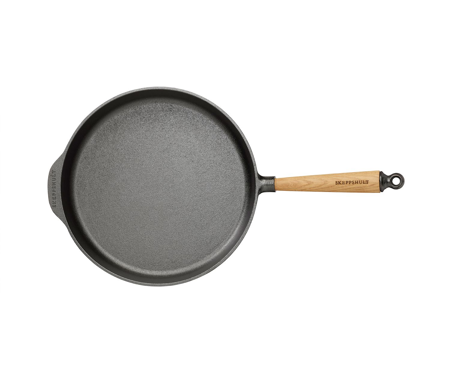 Skeppshult Bratpfanne Aus Gusseisen, 28 Cm, Mit Holzgriff – Made In Sweden, Ideal Für Induktion, Entwickelt Natürliche Antihaft-Patina