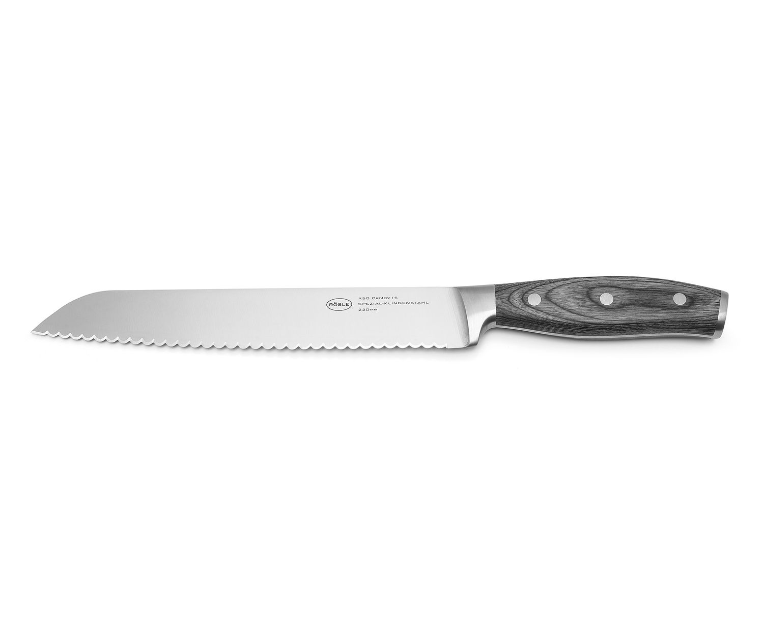 Rösle Brotmesser 22 cm Wolfgrey, Wellenschliff